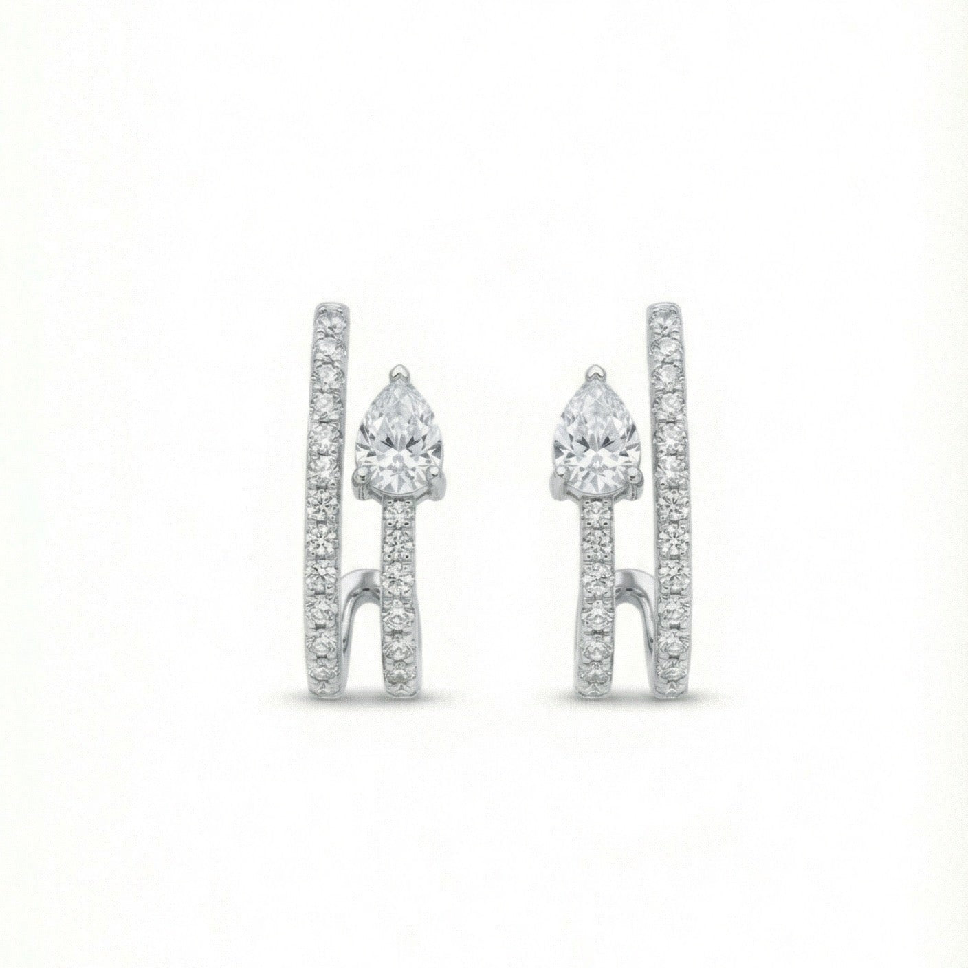 The Double Hoop Pear Earrings