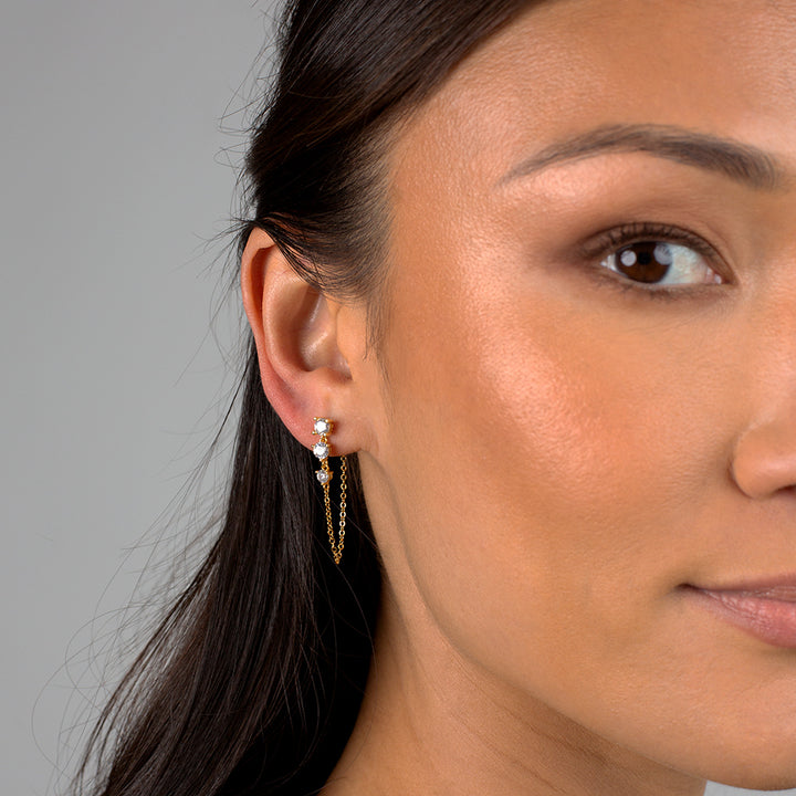 Graduated Chain Stud Earring