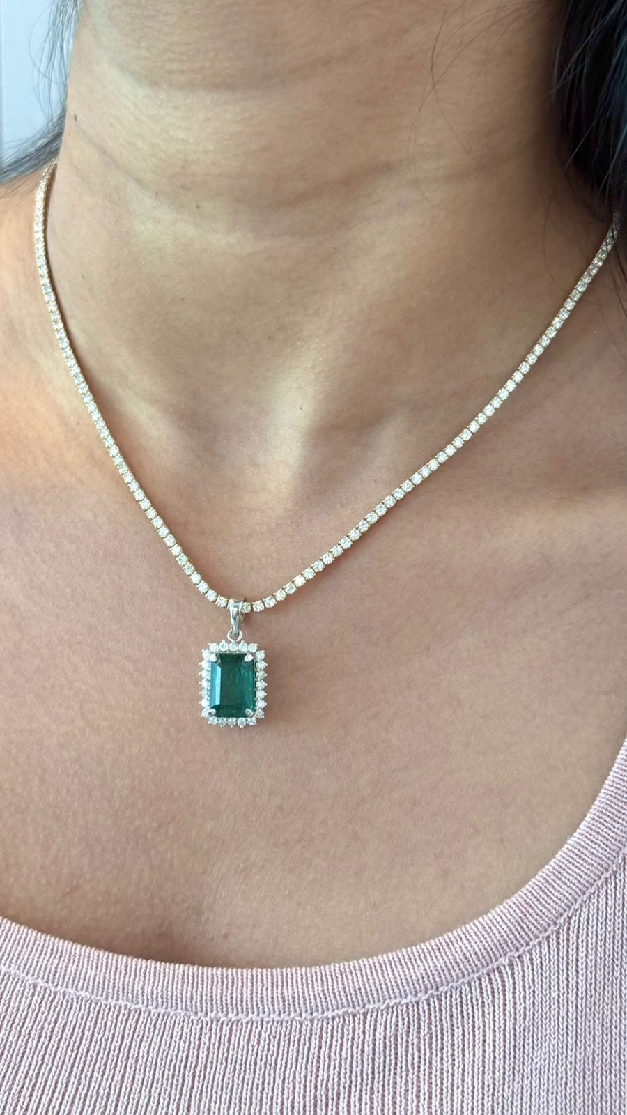 The Emerald Pendant with Diamonds