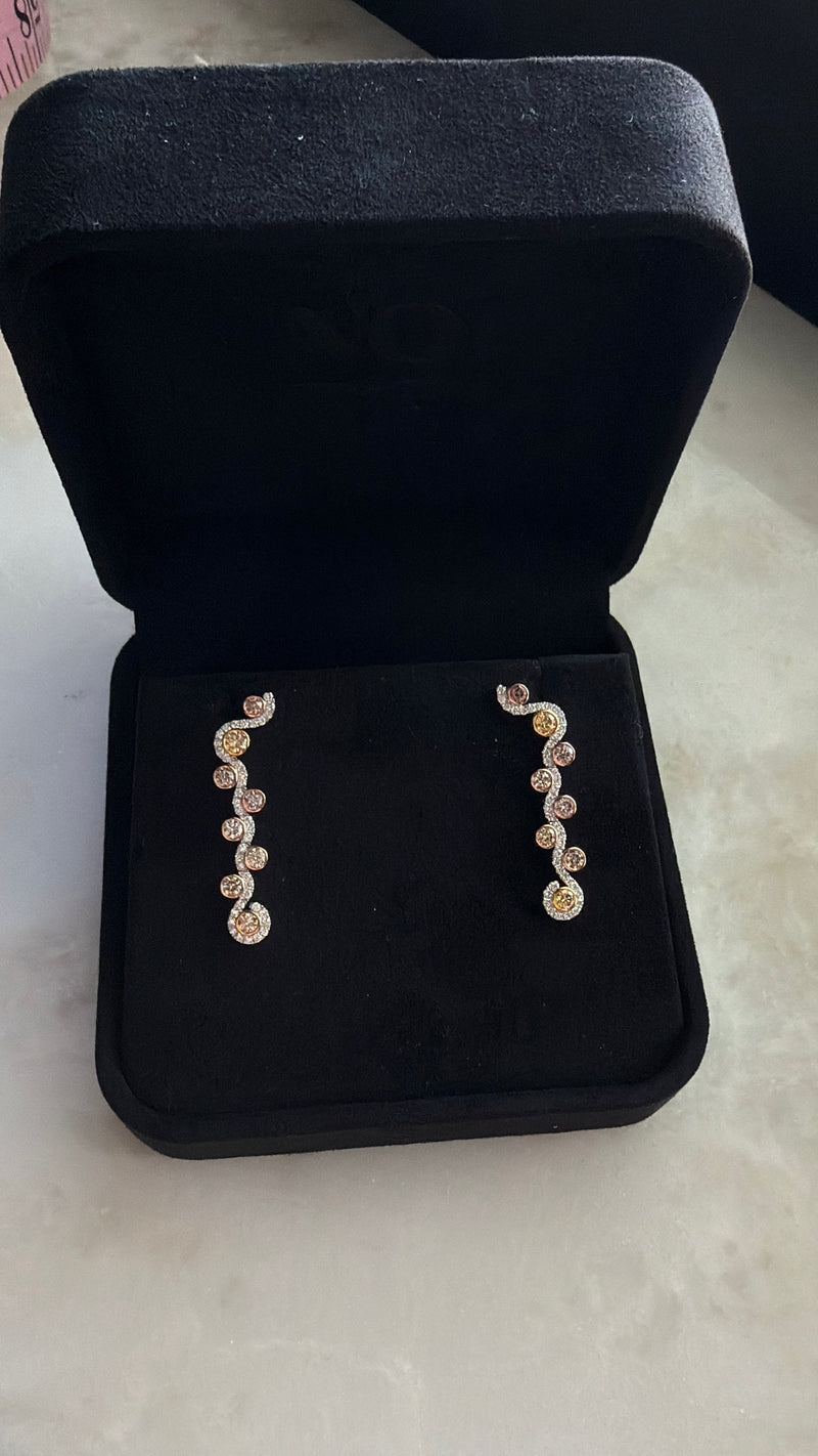 Trio Gold and Diamond Earrings