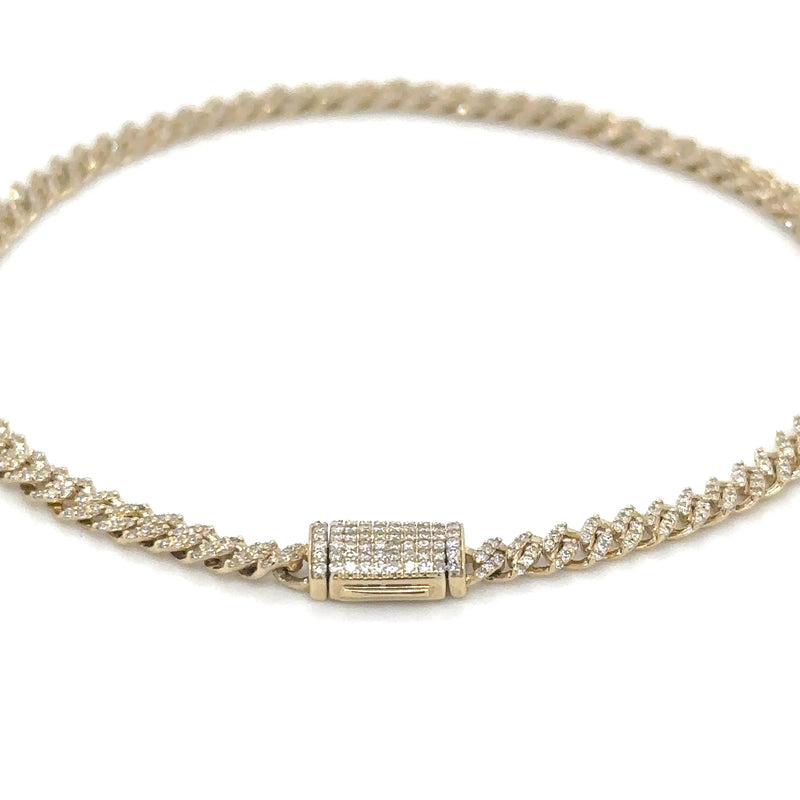 14k Diamond Cuban Chain Bracelet