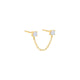 Colored Double Solitaire Chain Stud Earring
