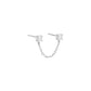 Colored Double Solitaire Chain Stud Earring
