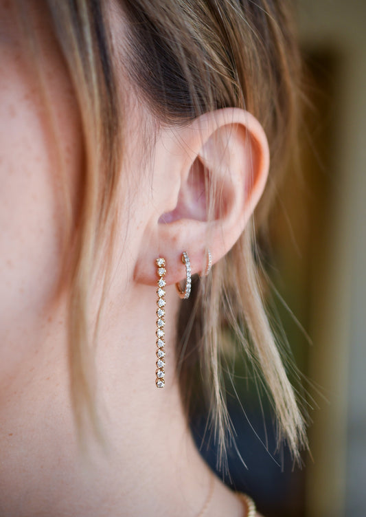 Diamond Tennis Drop Earring