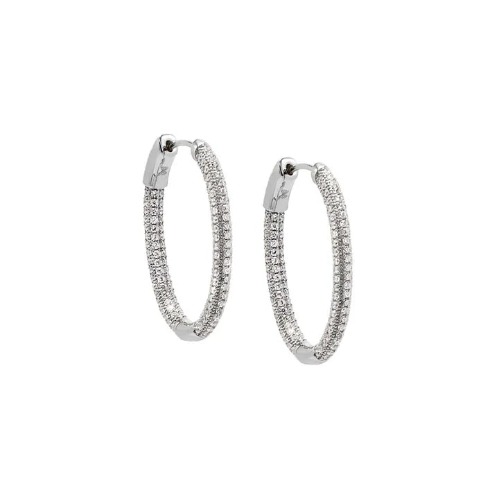 Pave Oval Hoops