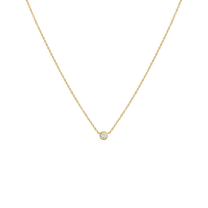 Mini Solitaire Bezel Necklace