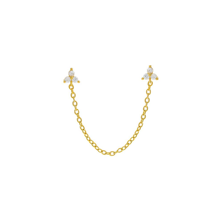 Double Trio Chain Stud Earring