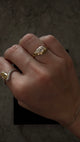 Step Cut Pear Shape Curve Ring