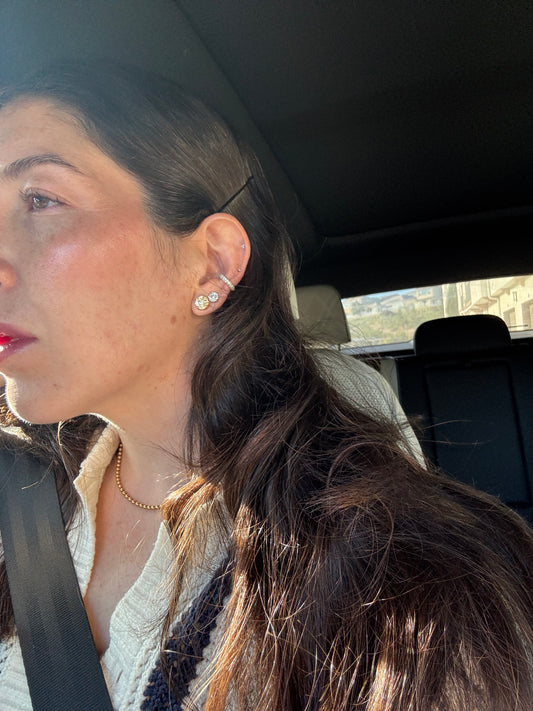 Yellow Diamond Illusion Set Studs