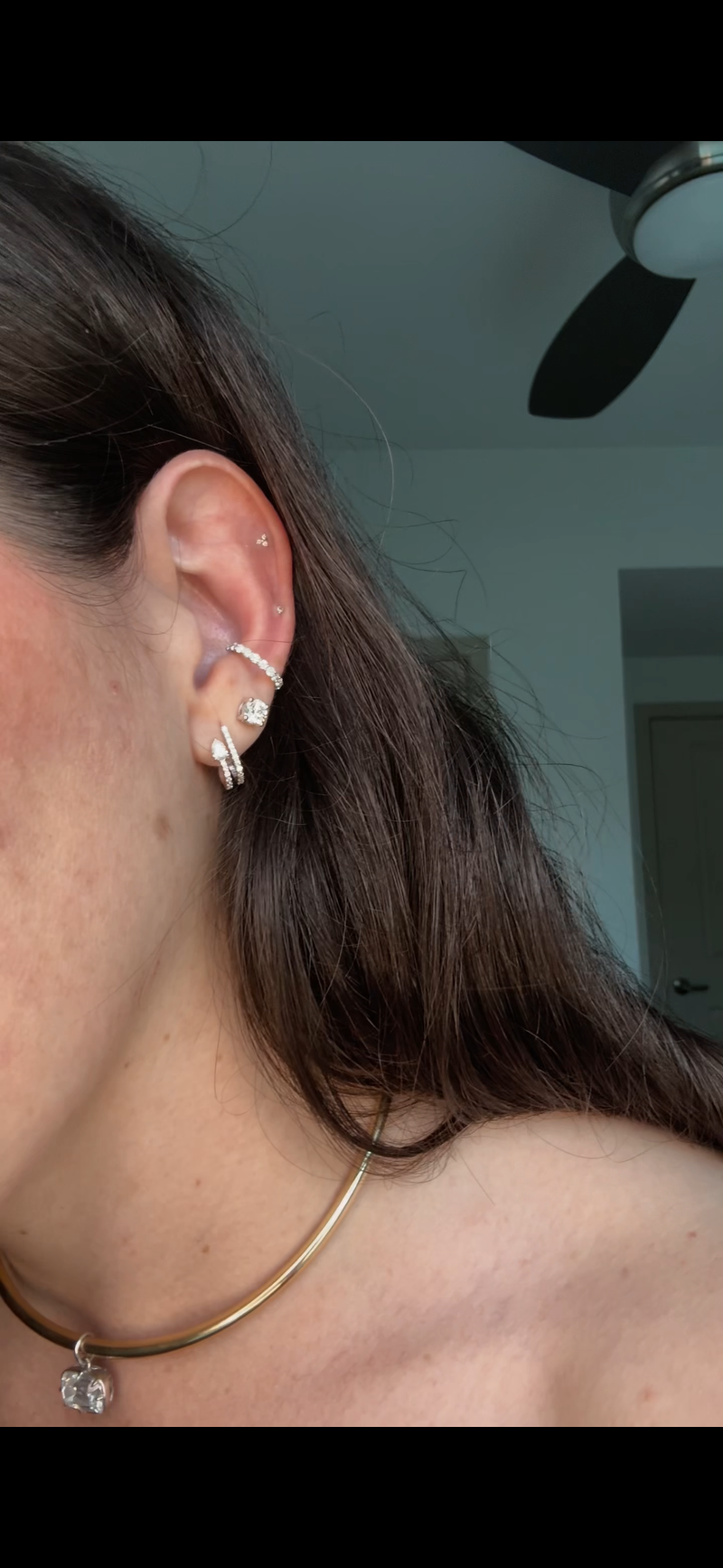 The Double Hoop Pear Earrings