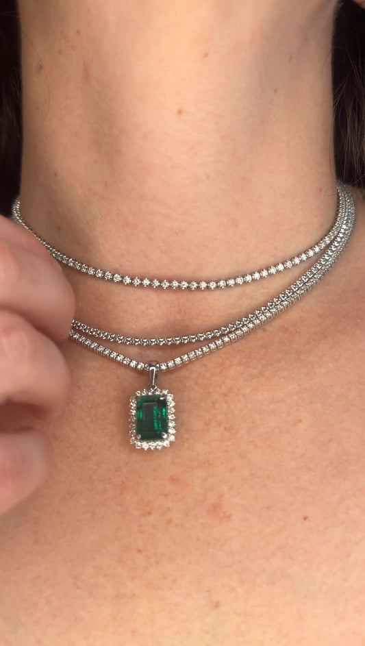 The Emerald Pendant with Diamonds