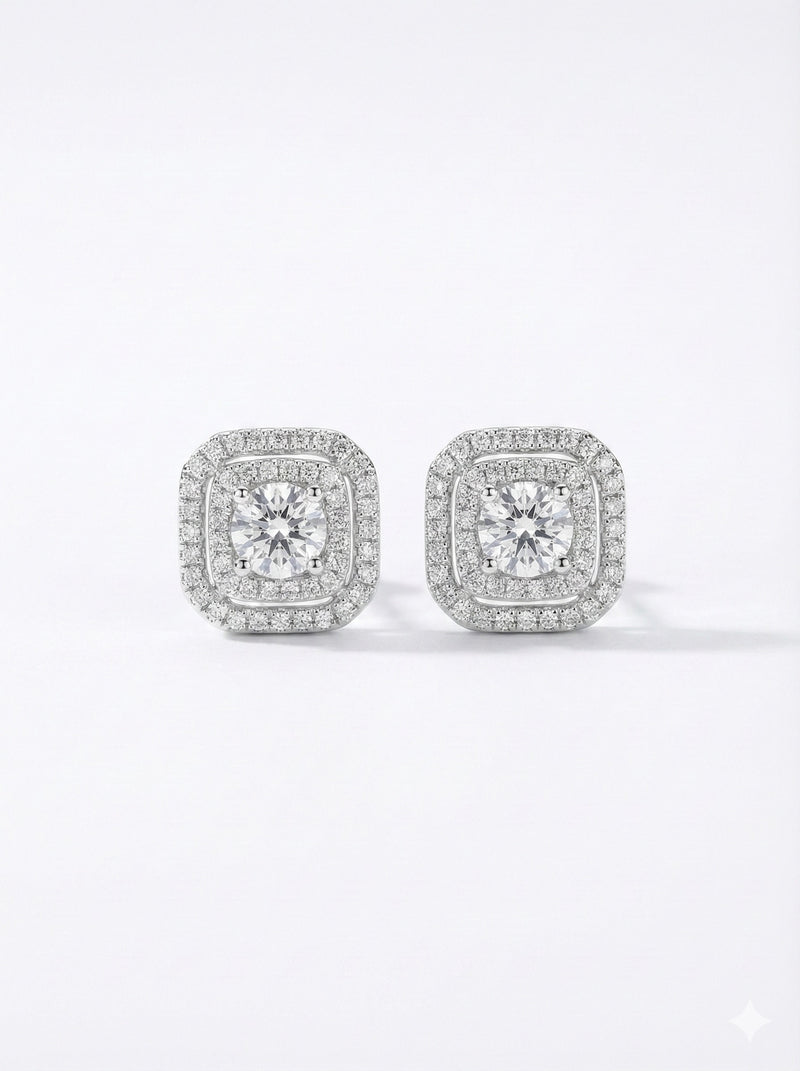 The Double Halo Diamond Studs