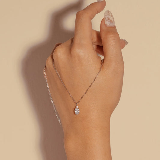 Oval Solitaire Necklace