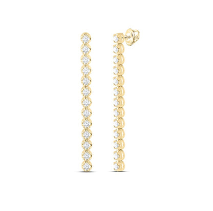 14k Diamond Tennis Drop Earring