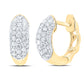 10k Puffy Mini Diamond Hoop Earrings