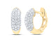 10k Puffy Mini Diamond Hoop Earrings