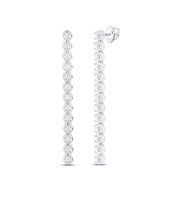 14k Diamond Tennis Drop Earring