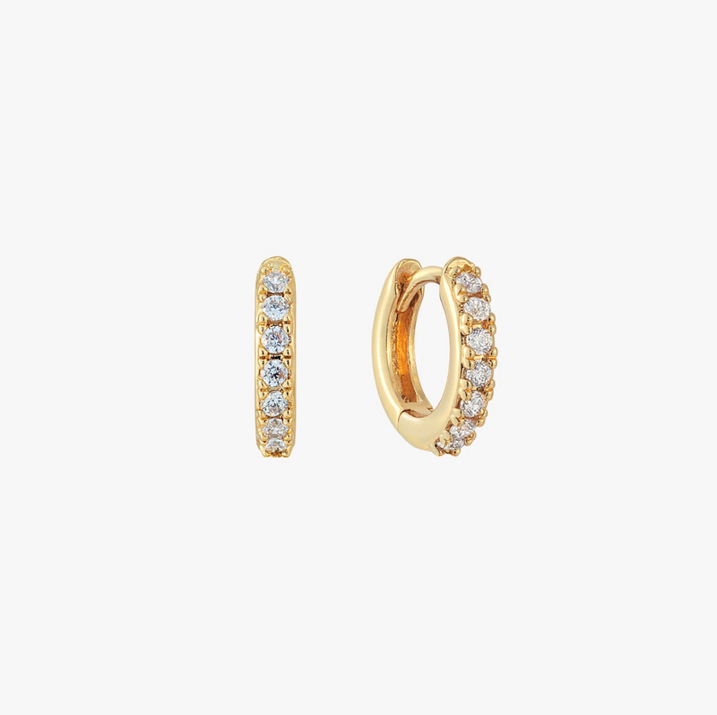 Pave Mini Huggie Earrings