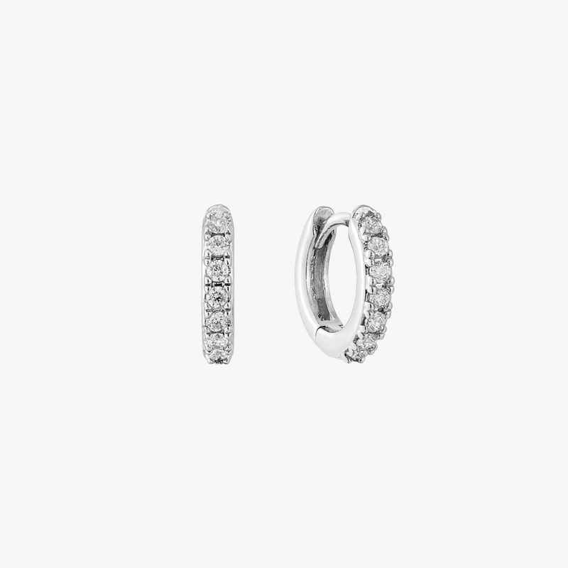 Pave Mini Huggie Earrings