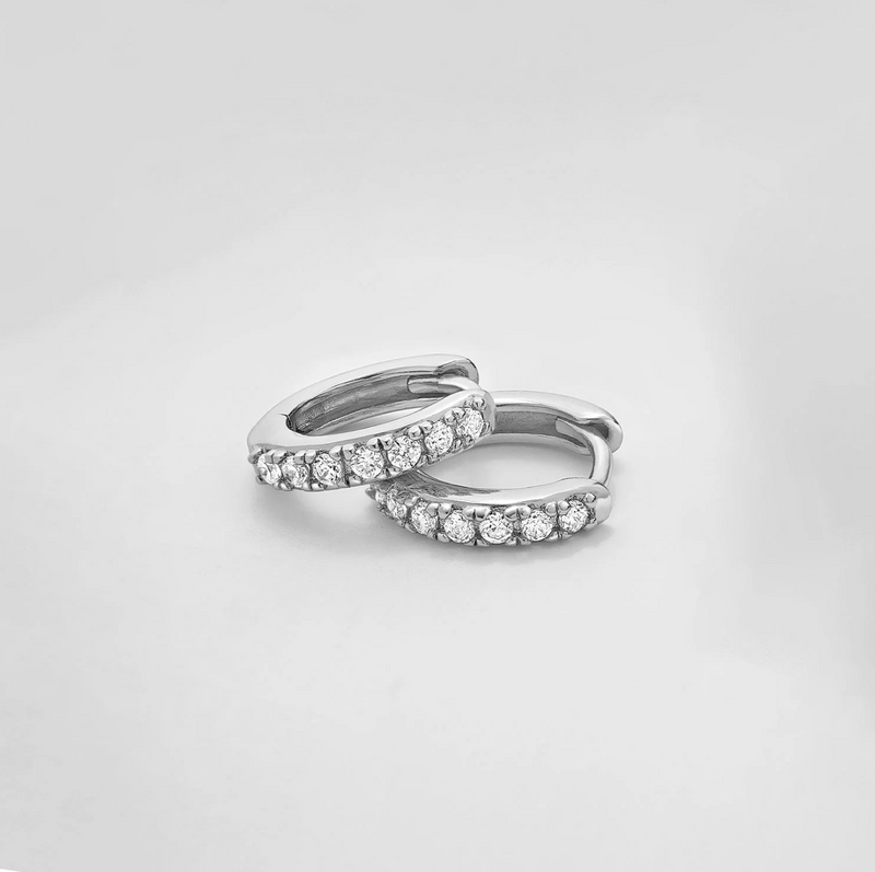 Pave Mini Huggie Earrings