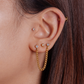 Curb Link Chain Bezel Earring