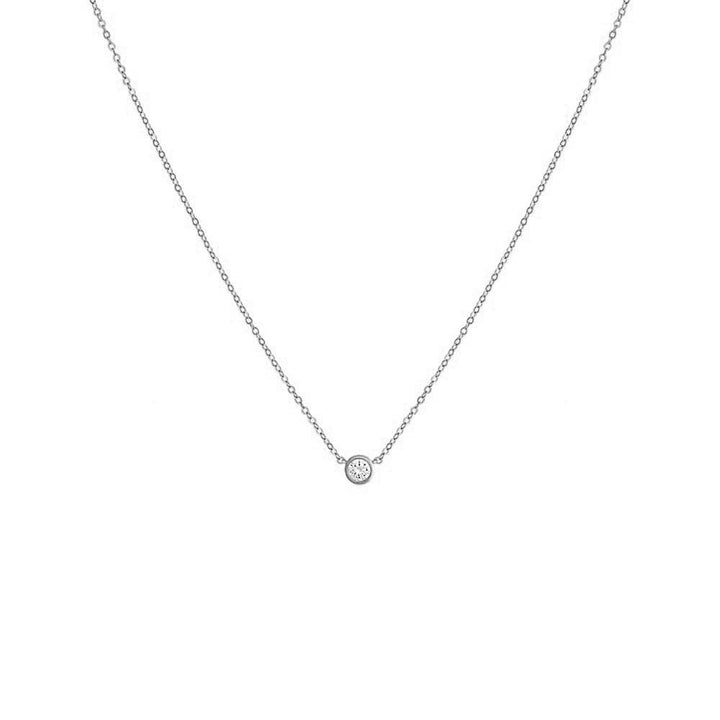 Mini Solitaire Bezel Necklace