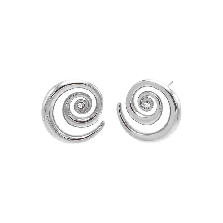 Spiral CZ Stone Earrings