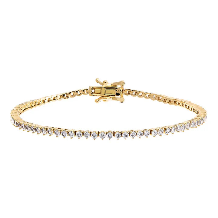 Thin Three Prong Tennis Bracelet