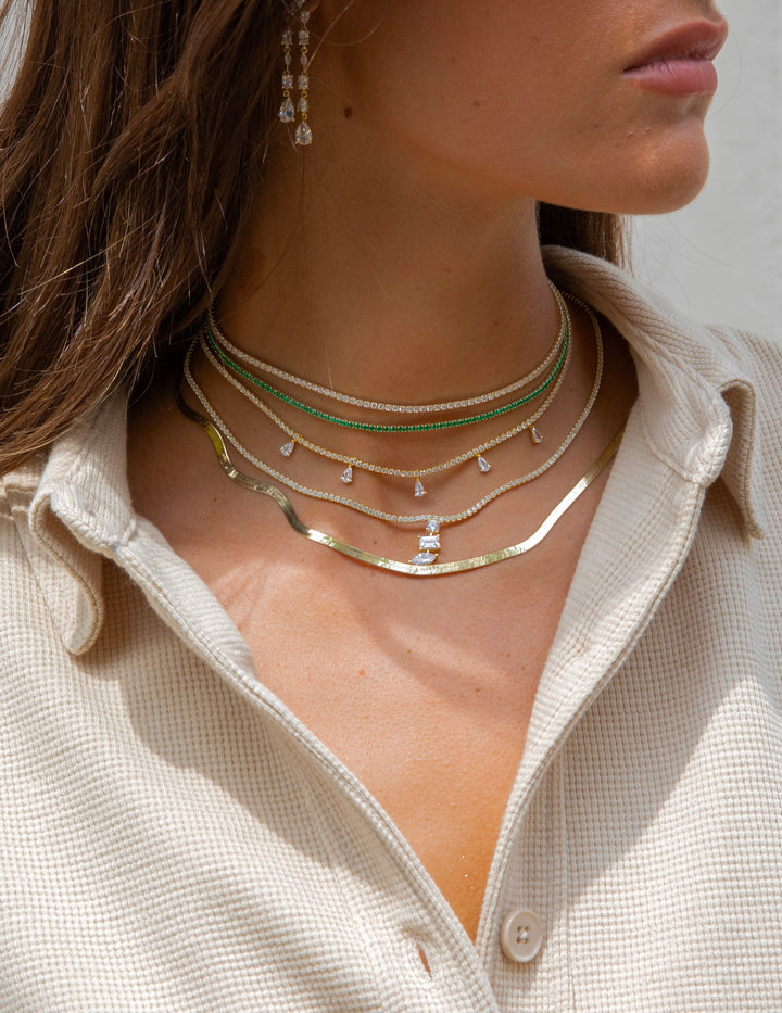 Thin Colored Tennis Choker