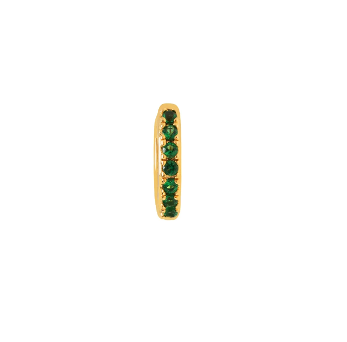 Emerald Pave Huggie Hoop (Single)