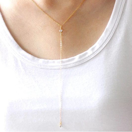 Two Stone Lariat Necklace